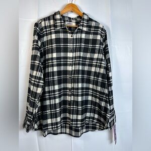 Alpine Lakes Womens Black Plaid Flannel Shirt Button Down Size 2XL NWT